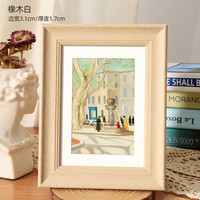 维佳 美式复古相框创意摆台挂墙画框装裱框照片墙拼图 橡木白 8寸可摆可挂-可放15.0*20.1cm