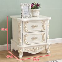 保时森欧式床头柜白色简约现代韩式卧室木质床头柜烤漆储物收纳 A1亚光白描金45宽 上门安装