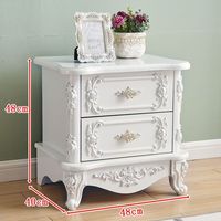 保时森欧式床头柜白色简约现代韩式卧室木质床头柜烤漆储物收纳 A1亚光白描银48宽 自己安装