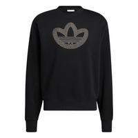 adidas阿迪达斯三叶草男装加绒印花运动卫衣套头衫HI2975 黑色 S