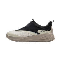 李宁 LI-NINGSOFT GO 2丨一脚蹬男鞋夏季透气百搭运动鞋低帮潮流休闲鞋 黑色/月光灰(LV005男款)-63 39