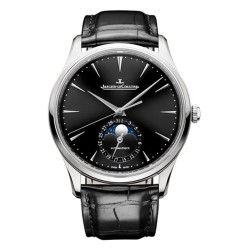JAEGER-LECOULTRE 积家 Jaeger）瑞士手表 超薄大师系列月相皮带自动机械男士腕表 Q1368471黑皮黑盘39mm