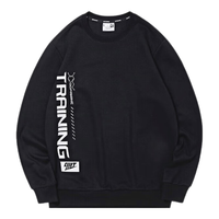 QIAODAN 乔丹 男服针织上衣圆领套头卫衣字母印花运动服 黑色 2XL