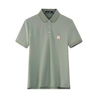 七匹狼短袖T恤男士翻领男保罗衫净色体恤衫透气男装夏装衣服 209(浅绿) 4XL 190/104A