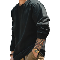 MADEN 马登 男士圆领长袖T恤 TW2107003 黑色 L