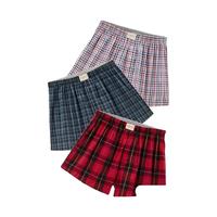 佐丹奴内衣裤男装三件装纯棉梭织撞色平角内裤 18174139 08蓝红/宝蓝/红色 M