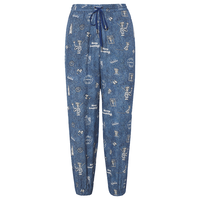 夏季高腰印花宽松女式休闲裤朗姿集团旗下俪雅