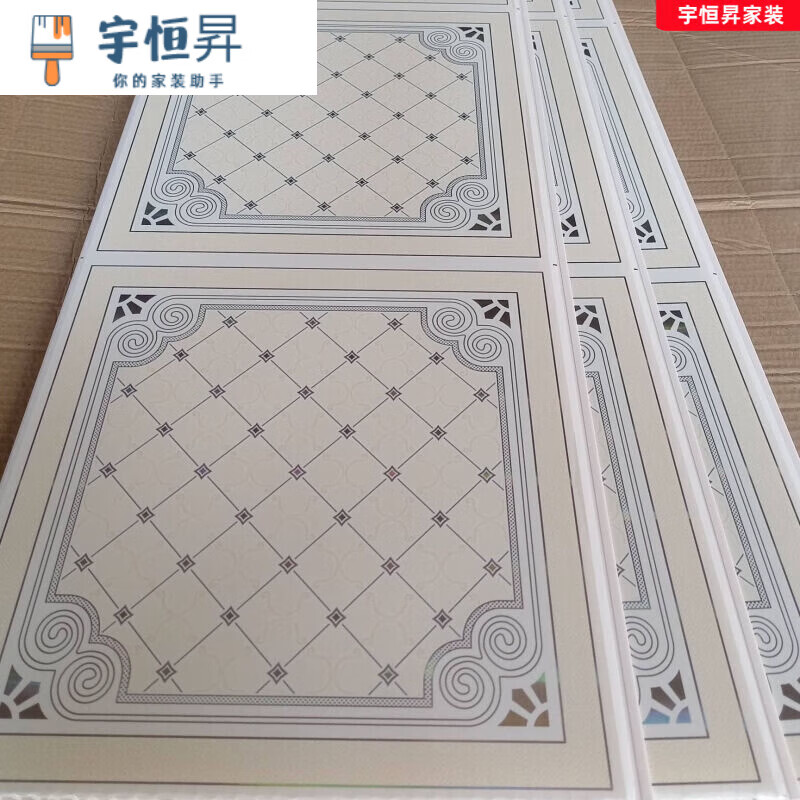 维诺亚pvc长条塑料吊顶扣板熟胶天花板屋顶客厅卧室卫生间装饰材料30cm 楼兰风情 30公分宽3.9米长