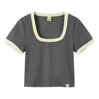 森马 Semir【多巴胺少女穿搭】短款T恤女针织短袖修身高级感夏季女装上衣