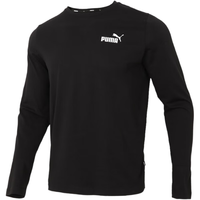 彪马(PUMA)男装 运动服跑步训练舒适休闲圆领打底长袖T恤薄款套头衫卫衣 845924-02/纯棉白色 M(175/96A)