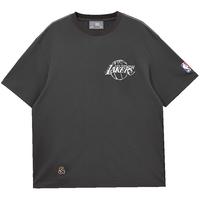 杰克·琼斯（JACK&JONES）秋季男士NBA联名湖人队宽松百搭运动圆领短袖T恤224301007 黑砂色E44 常规 黑砂色E44 185/104A/XL