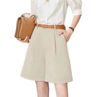 【弹力高腰休闲裤女】直筒五分裤女夏短裤女阔腿裤女夏薄款