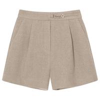 诗凡黎短裤女高腰显瘦休闲裤子垂感小个子a字直筒裤