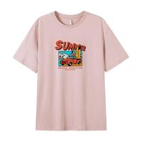 【100%棉】夏季女款宽松休闲圆领潮流欧美字母卡通印花短袖T