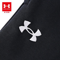 UNDER ARMOUR童装男大童秋冬款针织运动长裤摇粒绒保暖儿童运动长裤 黑色 140