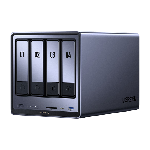 绿联 私有云DXP4800 Pro 16G内存四盘位NAS网络存储 个人云硬盘 AI家庭服务器 万兆网口 适用iPhone17