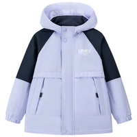 Levi's【小软壳加绒】李维斯儿童风衣男童2025冬装童装防风外套女 深宝蓝色 140 /68 【建议身高128-140cm】