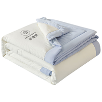 艾薇 夏凉被 A类新疆棉花空调被可水洗薄被子 1.5斤 150*200cm 白蓝 新疆棉夏被-白蓝 150cm*200cm