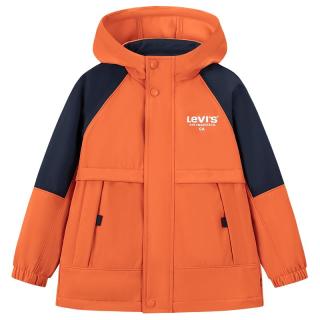 Levi's【小软壳加绒】李维斯儿童风衣男童2025冬装童装防风外套女 蜜桔色 【内里加绒】 130 /64 【身高116-122cm】