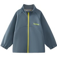 小猪班纳(PEPCO)【户外机能越野风衣】童装秋季男女童防水防风耐磨加绒风衣外套 绿色 140