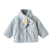 可英 GOWINBABY女童外套保暖新款2025秋冬款女宝百搭甜美可爱棉服小女孩时尚外套 蓝色 100 （适合身高90cm-100cm）