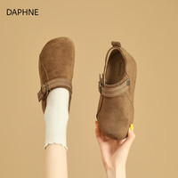 DAPHNE达芙妮厚底全包勃肯鞋2025冬季复古增高外穿脚蹬懒人包头女鞋 驼色 36