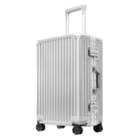 皮尔卡丹（PIERRE CARDIN）铝框行李箱男轻音万向轮密码箱旅行拉杆箱女20英寸耐用登机皮箱 20英寸【短途旅行-可以登机】
