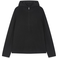 JNBY江南布衣25秋毛针织衫巴兰素套头连帽柔软舒适5X9310220 001/本黑 XS