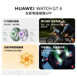 华为 HUAWEI WATCH GT 6 智能手表 41mm 魅影黑 氟橡胶表带（北斗、GPS、血氧）
