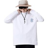BFDQJS 邦乔仕 秋季男士长袖t恤纯白打底衫纯棉宽松版装男女上衣服oversize