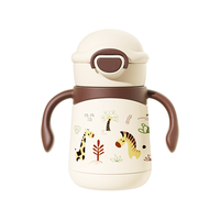 NEVS儿童保温杯316不锈钢婴儿学饮吸管杯宝宝水壶直饮泡奶瓶-奶格米 奶格米280ml