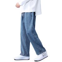 GENIOLAMODE森马集团加绒牛仔裤男韩版垂坠直筒百搭男士长裤保暖舒适加绒裤 中蓝加绒 S(95斤-110斤)