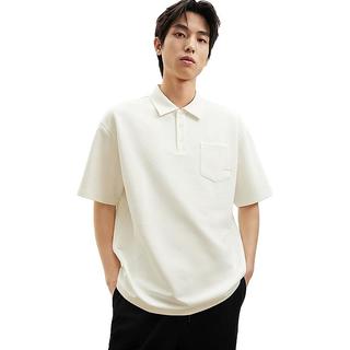 GXG男装双色肌理潮流短袖polo 白色 175/L