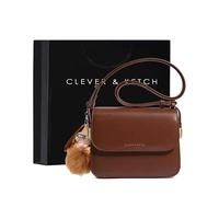 CLEVER & KETCH 包包女包2023百搭豆腐包小众设计腋下包单肩斜挎包 咖啡色-带毛绒挂饰