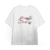 LI-NING 李宁 短袖T恤款2024春夏变幻logo印花圆领运动上衣 标准白-2 XL