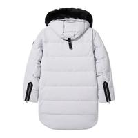 卡宾长款羽绒服秋冬款90白鸭绒鸭绒大衣外套保暖 浅灰色16  L 