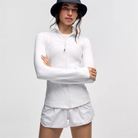 lululemon露露乐蒙女夹克Define贾玲同款轻便透气修身吸湿排汗运动训练外套 白色White 8码（适合胸围91.5cm）