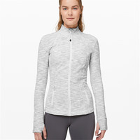 lululemon露露乐蒙女夹克Define贾玲同款轻便透气修身吸湿排汗运动训练外套 浅灰色LW4AWDS 2码（适合胸围76cm）