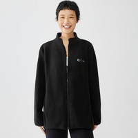 CKDH冲锋衣内胆女双面薄绒秋冬2025户外休闲抓绒衣摇粒绒外套 帅酷黑 XL