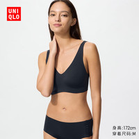 优衣库女装AIRism无钢圈文胸/舒适固定罩杯482666 09 黑色 3XL