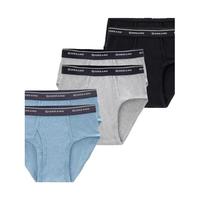 佐丹奴【六条装】内裤男装纯棉底裤品牌宽橡筋腰三角内裤18174014 52黑/中花灰/花纱蓝 L