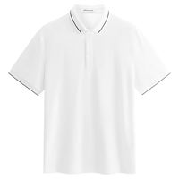 太平鸟男装【免烫】 polo衫男条纹撞色2025年夏季翻领短袖t恤 白色 第一批 2XL
