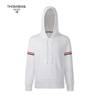 thombnail连帽卫衣外套男女情侣款潮牌色织红白蓝条纹秋冬季纯棉运动开衫