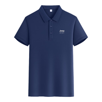 Jeep短袖t恤男装透气夏季T恤翻领polo衫男速干冰丝休闲运动上衣 2008 深蓝 2XL