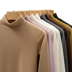 诗枫婷 半高领双面德绒加绒加厚保暖内衣 黑色 XXL