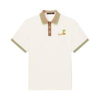 24夏季撞色领口精致绣花休闲短袖Polo衫男