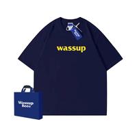 WASSUP BEE潮牌短袖T恤男美式宽松夏潮流纯棉重磅国潮上衣161
