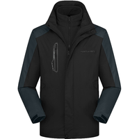 南极人户外冲锋衣男三合一冬季加绒保暖两件套抓绒内胆登山服冲锋衣裤 彩兰（男） XL