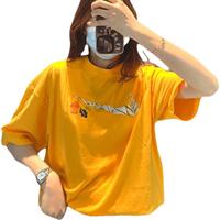 耐克(NIKE) 短袖T恤女装夏季运动服针织透气宽松圆领上衣DV3204-494 FN3711-717活力黄 L