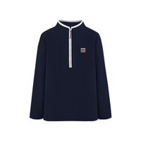 骆驼 CAMEL抓绒衣男户外短款套头上衣休闲保暖衣摇粒绒外套 黑夜蓝，男女同款 S